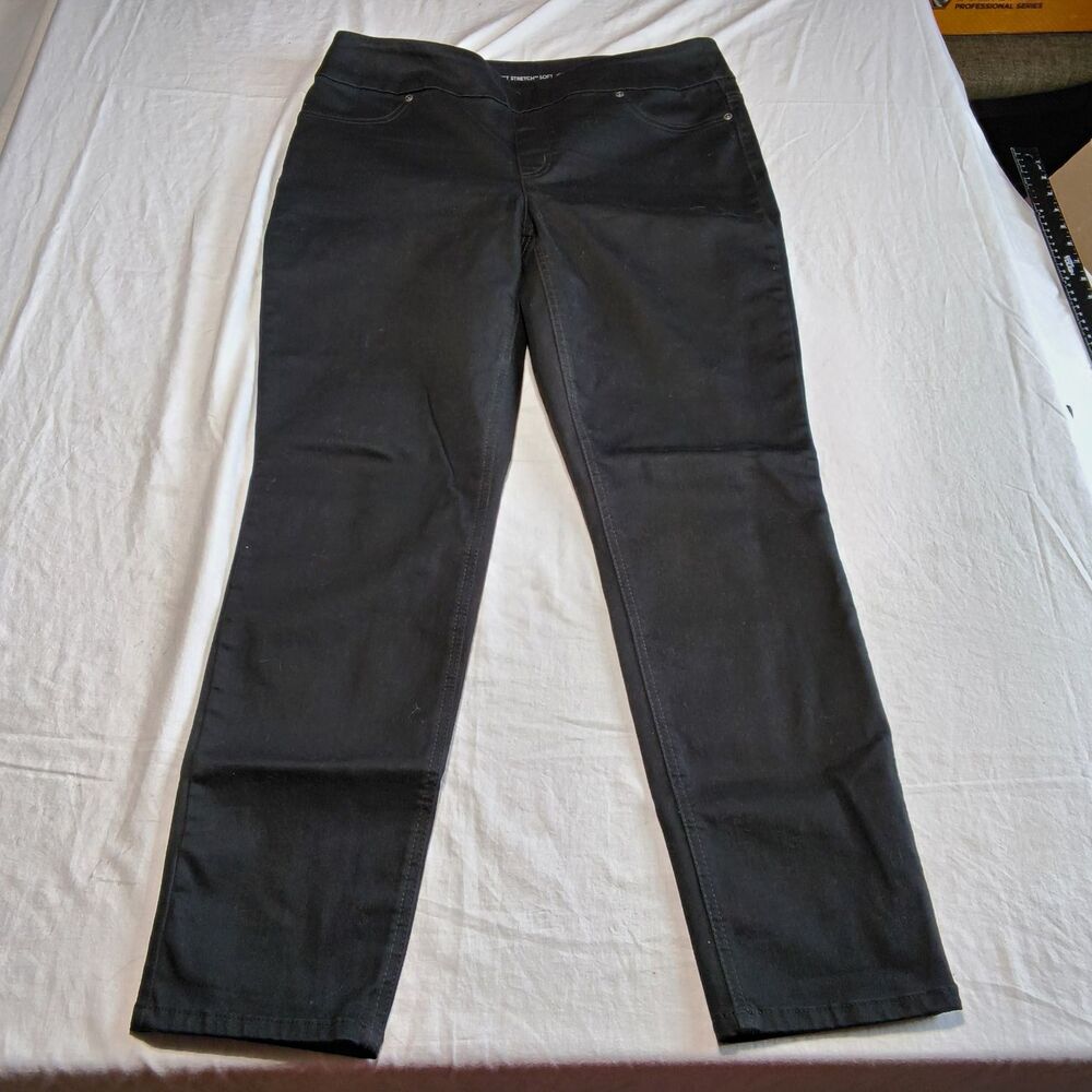 Chico's Perfect Stretch Soft Jegging 1.5R Black Solid Stretch Size 10 28"